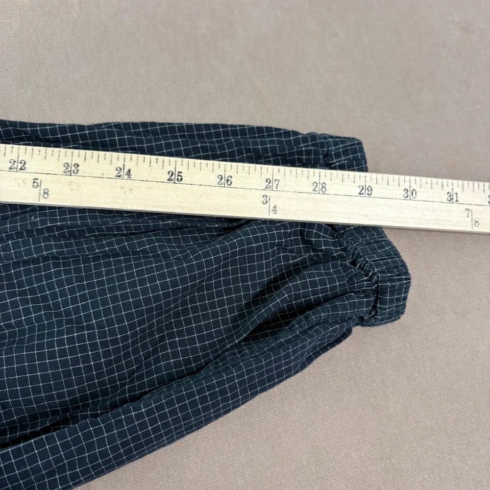 Polo Ralph Lauren Pajama Pants Mens M Blue‎ Grid Check Sleepwear Cotton Jogger